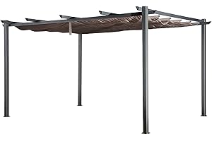 Happy Garden Pergola autoportante 3 × 4m Cassis Taupe - Struttura in Alluminio