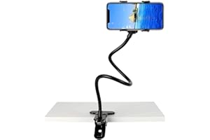 EIGHTSPACE Handy Halter Schwanenhals, Universal Handyhalterung aus Eisen 360 Rotation Mit Clip, Flexible Lang Arm Einstellbar, Eisen Lazy Handy Halter Ständer für Smartphone für Bett, Schreibtisch, Auto
