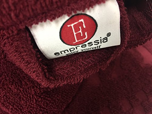 Damen Sauna Set 3tlg Saunakilt mit Knöpfe in zwei Größen + XXL Saunatuch + Handtuch Bordeaux Rot, Größe:XL/XXL - 5