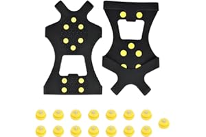 TQPUWT Crampons pour Chaussures Antidérapant, Crampons Antidérapants Chaussures Pointe avec 10 Clous à Neige Grips, Crampons Chaussures Hiver, De 15 Rechange Acier Inoxydable, Unisexe, M(36-40)