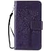 Produktbild Jepson Samsung Galaxy Xcover 3 / G388 (4,5 Zoll) Hülle, Leadertasche Premium Lederhülle Flip Case im Bookstyle Folio Cover Kartenfächer Magnetverschluss und Standfunktion Leder Schale Etui für Handytasche Schutzhülle Prägung Katzen & Baum Muster.