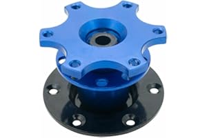 Moyeu de volant de voiture TOTMOX - Adaptateur de moyeu de boss de volant universel à dégagement rapide à 6 trous course/rallye/sport automobile (bleu)