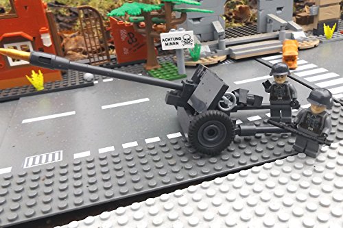 Modbrix 2185 - ☠ Panzerabwehrkanone PAK 40 inkl. Custom Elite Wehrmacht Soldaten aus Lego© Teilen ☠ thumbnail