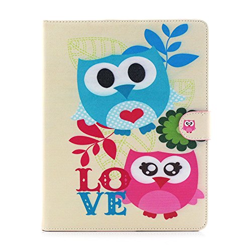 iPad 2 iPad 3 iPad 4 Hülle, Deenor Two owls Pattern PU Leder Abdeckung Stand Flip Schutzhülle Hülle für Apple iPad 2 iPad 3 iPad 4. (Two owls) - 2