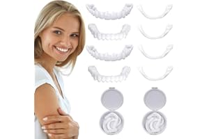 Abiemuce 4PCS Dentiera Provvisoria, Faccette Dentali Estetiche, Dentiera Finta Naturale, Faccette Denti Finti Superiore e Inferiore, Faccette Cosmetiche, Denti Finti Dentiera Provvisoria-Universale