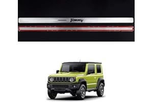 AILZNN Einstiegsleisten Abdeckung Zierleisten FüR Suzuki Jimny JB64W 2019-2020 Up, Edelstahl TüRschweller Schutz Leisten Schwellerleisten Interieur Ladekantenschutz Auto ZubehöR, 4 StüCk