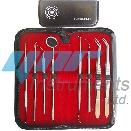 YNR® Pro Dental Hygiene Scalers and Mirror Kit Set 8 Pieces Dental Set - Tartar Calculus Plaque Remover Tooth Scraper- Dental Mirror & Scaler