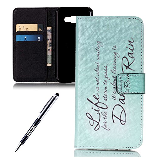 Galaxy A5 2017 Hülle,Samsung Galaxy A5 2017 Handyhülle Brieftasche,Cool Sprüche Muster Leder Schutzhülle Case Etui im Bookstyle Weiche Inner Magnetverschluss Protektiv Flip Hülle Tasche Wallet Telefon-Kasten Case Cover mit[Ständerfunktion] und [Kartenfächer]für Samsung Galaxy A5 2017+1xSchwarz Glitzer Bling Eingabestift-Sprüche