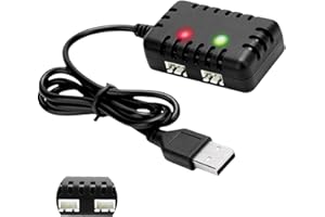 BAIWEIDUN 7.4V Lithium Battery 1 to 2 USB Charger Cable With XH-3Pin Plug Universal Compatible RC Car RC Plane RC Tank RC Boat and Other Remote Control Toys For 7.4V 2S Lipo Battery (1)