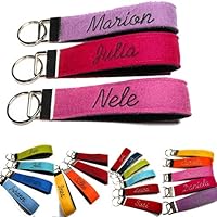Schlüsselanhänger Schlüsselband Wollfilz Name Text Spruch personalisiertes Geschenk