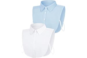 MELLIEX 2-częściowy odpinany kołnierzyk damski, klasyczny kołnierzyk koszulowy, elegancki sztuczny kołnierz