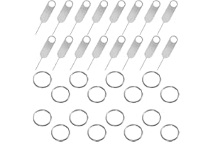 YuCool 16 x SIM-Karten-Entferner, Auswurfstift mit 16 Schlüsselringen, Nadelöffner, Auswerfer, kompatibel mit allen iPhone, Apple, iPad, HTC, Samsung, Galaxy, Handy, Smartphone, Uhrenkette