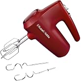 Russell Hobbs Desire Red Mixer (5 Speeds + Turbo, 350 W max, for pastries, 2 Stainless Steel Accessories for Beating and Knea