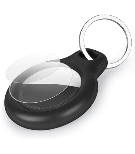 Housse Cuir Protectrice Ainiv Pour AirTag - Porte-clés Anti-Rayures Pour Clés, Sacs Et Animaux (Noir)