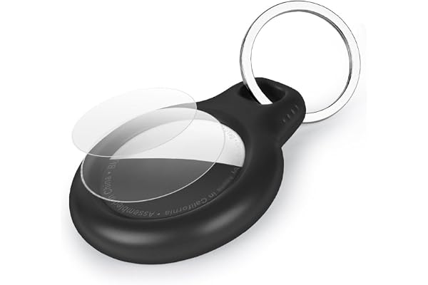 AXFEE AirTag Étuis de Protection, Plastique Airtag Porte Clé, Étuis pour Apple AirTag Anti-Chute et Anti-Rayures Portable Key Finder pour Clés, Enfants, Animaux Compagnie (Airtag Non Inclus) (Noir)