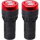 JMELEHW AD16-22SM 22mm AC/DC 220V LED rossi segnalatori di segnalazione segnali di allarme segnalatori 2PCS