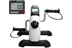 PLUS SANTE Plus SANTÉ – Pédalier P-Biker Noir | Mini vélo Bras/Jambes, écran LED (Temps, Tours, Distance, Calories), résistance réglable, pédales antidérapantes, Compact 38×35×23,5 cm