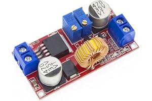 STARMAKER XL4015 - Convertitore Buck regolabile Step Down 5A, abbassatore di tensione DC-DC 8-36 V a 1,25-32 V DC + CV regolatore di tensione e corrente 5 V 12 V 24 V (1 pz)