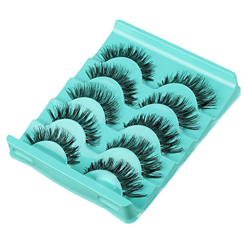 Weisy 5 Paar Kreuz Falsche Wimpern Dicke Fake Wimpern Lange Peitschen Make-up-Tools - 2