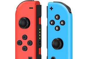 Générique Manette Switch L/R Travailler avec la console de Switch/Lite/OLED, Manette sans fil prend en charge la double vibration, le gyro à 6 axes, le réveil-Red
