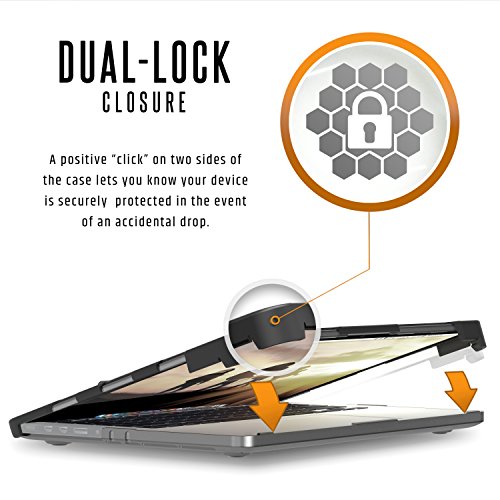 URBAN ARMOR GEAR Schutzhülle für Apple MacBook Pro Retina 13″ (Nicht kompatibel mit Version Late 2016) – grau/transparent [Lüftungsschlitzaussparungen | Stoßfest | Anti-Rutsch Füße] – UAG-MBP13-A1502-ASH - 4