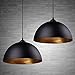 Produktbild 2x Modern Industrielle Pendelleuchte, MOTENT minimalistisch Vintage Hängeleuchter 11,81" Breite Lampe Kronleuchter aus Eisen Halbkreis Art Hängelampe E27 Lampenfassung Deckenleuchte Ceiling Einzel Lampe für Küchen Keller, Schwarz