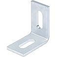 heneng 6 Pcs 2 Slot Hole 90 Degree Fitting for 1-5/8" Strut Channel, L Shape Corner Bracket, 7/32" (5.7 mm) Thick