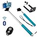 Produktbild N4U ONLINE Sony Xperia M5 Dual Premium Hand gehalten Selfie Stab Einbeinstativ ausfahrbarer Funktion mit verstellbarem Halter ausgestattet Bluetooth Kabellos Verschluss Fernbedienung - Babyblau