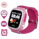 DUWIN GPS Telefon Uhr, ohne Abhörfunktion, sicherem Deutschen Server, SOS Notruf + Telefonfunktion, App + Support: auf Deutsch,Pink