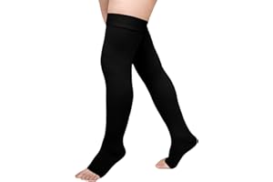 PUTUO Medias de Compresión Muslo para Mujer: Tallas Grandes Medias Largas Antitrombosis para Hombre para Varices Postoperatorio TVP Hospital 1 par 20-30 mmHg