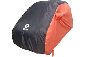 YGSG Vollgarage Autoplane Autoabdeckung FüR Smart Fortwo 451 oder Fortwo 453 Ganzgarage Auto Abdeckplane Mobile Garage Wasserdicht SchutzhüLle Abdeckung für Winter Sommer, Orange+black