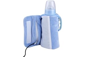 FOCKET Couvercle chauffant de bouteille, sac de rangement chauffant pour biberon, chauffe-biberon chauffant amovible portable USB pour bébé, tasse de lait pour bébé, chauffe rapidement et uniformément(Bleu)