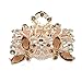SODIAL(R) Hair Clamp Claw Clip Metal Crystal Glass Coffee Women Hot 35x65mm