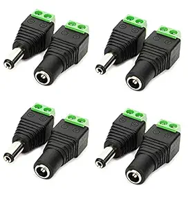 River Fox (4 Set) Screw Fastening Type Male and Female DC Power Plug-Connector (4 Male + 4 Female)