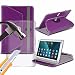 Produktbild Spyrox - Velocity Micro Cruz T301 (7 inch) Tablet- Hülle PREMIUM PU 360 Rotierende Leder-Brieftasche Folio Faux 4 Springs Stand mit gehärtetes Glas LCD-Display Schutzfolie-Purple