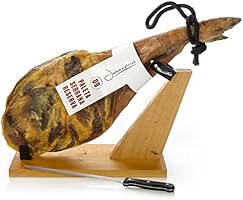 Jambon Serrano Espagnol (Épaule) Réserve + Support à Jambon + Couteau 4.5 - 5 Kg - Jamón Serrano