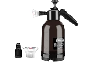 EMOTTLE Portable Pressure Spray Bottle, 2L Snow Foam Pump Sprayer, Multipurpose Hand Foam Water Pump Sprayer for Car Cleaning, Indoor Outdoor Garden Plants Watering,Water Spray Bottle (Black)