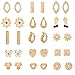 Touchstone Gold Plated Combo of 15 Pair Designer & Modern Earrings. RS.329.00