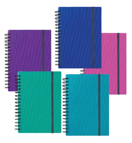 A4 NoteGuard Hardback Notebook - Electra Assorted [Pack of 5] Ref: 14321