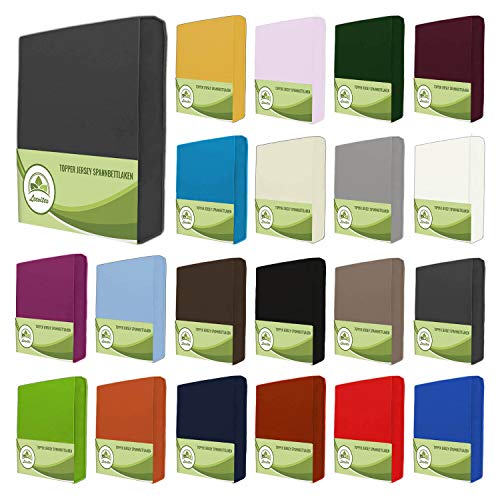 leevitex Drap-Housse en Jersey 100% Coton dans de Nombreuses Tailles et Couleurs de Marque Ökotex Standard 100, Bleu Roi, 90x200-100x200 cm