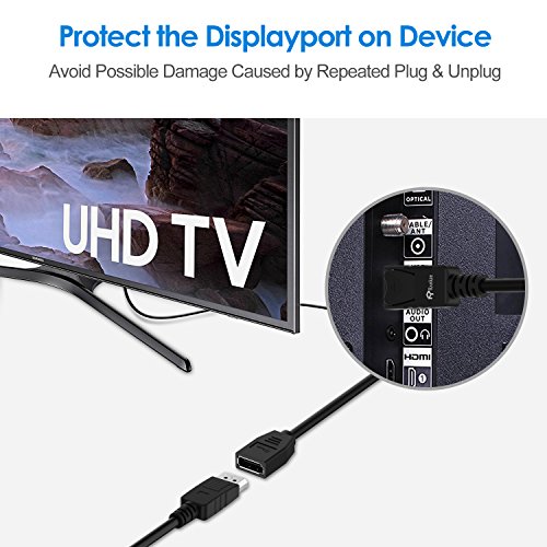 DP Verlängerungskabel, Rankie 1.8m Displayport Stecker auf Buchse Verlängerungskabel (Schwarz) – R1332 - 6