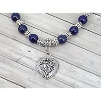 Thurcola-Halskette aus Lapislazuli aus der Medicis-Serie mit filigranem Anhänger