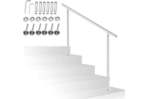 OUNUO Stair Railing, Stainless Steel Handrail, Stair Railing for Indoor and Outdoor (100cm, Without Cross Braces)