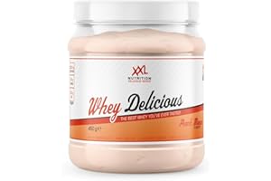 ‎XXL NUTRITION XXL Nutrition - Whey Delicious Protein Pulver - Leckerste Shake - Eiweiss Pulver, Whey Protein Isolat & Konzentrat - Hohe Qualität - 78,5% Proteingehalt - Pfirsich Mango - 450 Gramm