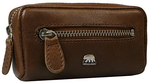 Preisvergleich Produktbild Brown Bear Schlüsseletui Leder braun Reißverschluss 8018 br