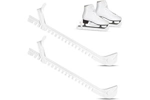 DELAESI Ice Skate Guards 1 Pair Ice Skate Blade Covers Adjustable Ice Skate Covers Ice Skating Accessories Figure Skating Guard for Most Ice Skate Sizes (White)