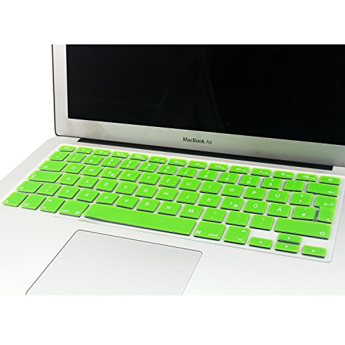 iProtect Tastaturschutz QWERTZ aus rutschfestem Silikon für Apple Macbook Air 11 Zoll in Grün - 4