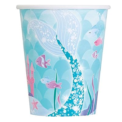 Unique Party - Gobelets en Carton - Fête à thème de Sirène - Paquet de 8, 58326