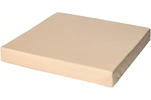 GOLDSTAR BEDDINGS Goldstar Waterproof Seat Pad 4cm Thick Rattan Garden Furniture Outdoor Indoor Foam Filled Cushion Removable Zip Cover (50 x 50cm/20" x 20", Cream)