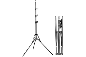 EMART Lichtstativ, 1,84M Leichtbaustativ für Fotografie, Rückwärtsfaltstativ geeignet für Kamerablitze, Ringblitze, Reflektoren, Sonnenschirme, Studio- und Videoaufnahmestative